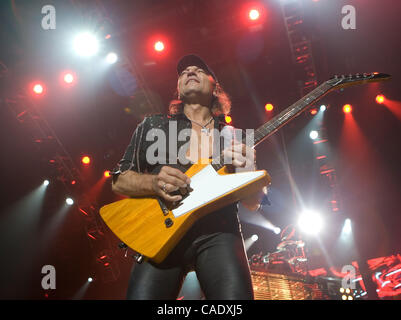 Aug 17, 2010 - Broomfield, Colorado, U.S. - Guitarist MATTHIAS JABS of the Scorpions performs live at the 1st Bank Center in Broomfield, Colorado. (Credit Image: © Hector Acevedo/ZUMApress.com) Stock Photo