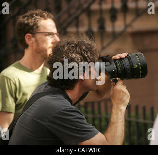 Oct 03, 2007 - New York, NY, USA -  Directors ETHAN and JOEL COEN on the set of his new movie 'Burn After Reading' located in Brooklyn. Stock Photo