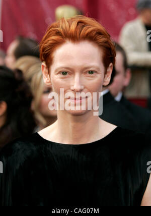 Feb 24, 2008 - Hollywood, California, USA - Best Supporting Actress winner TILDA SWINTON at the 80th Annual Academy Awards held at the Kodak Theatre in Hollywood. Stock Photo