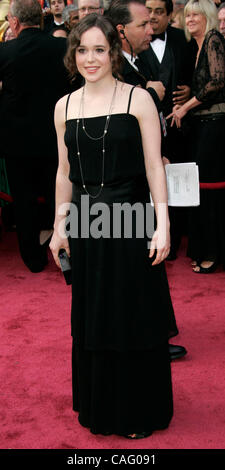 Feb 24, 2008 - Hollywood, California, USA - ELLEN PAGE at the 80th Annual Academy Awards held at the Kodak Theatre in Hollywood. Stock Photo