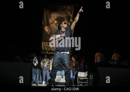 Lil' Wayne performing at Newarl Symphony Hall on February 24, 2008. Stock Photo