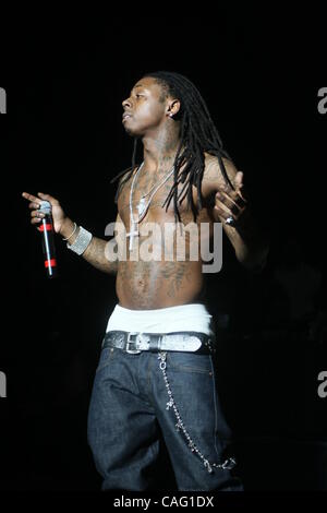 Lil' Wayne performing at Newarl Symphony Hall on February 24, 2008. Stock Photo