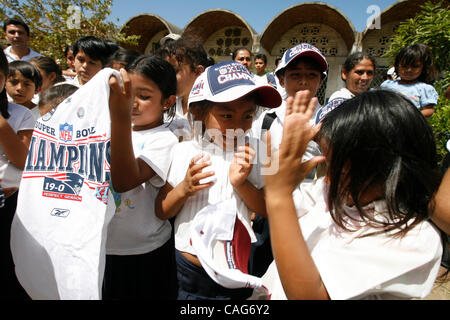 Feb 13, 2008 - San Gregorio, Diriamba, Nicaragua - Nicaraguan children  receive 2008 Super bowl XLII apparel intended