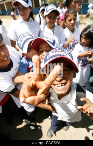 Feb 13, 2008 - San Gregorio, Diriamba, Nicaragua - Nicaraguan children  receive 2008 Super bowl XLII apparel intended