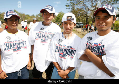 Feb 13, 2008 - San Gregorio, Diriamba, Nicaragua - Nicaraguan children  receive 2008 Super bowl XLII apparel intended