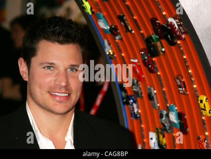 Singer NICK LACHEY unveils the one-of-a-kind 40th anniversary diamond-encrusted Hot Wheels car at the Mattel Showroom.  The car commemorates the production of the 4 billionth Hot Wheels vehicle. The diamonds on the custom-made jeweled car, valued at $140,000, total more than 2,700 and weigh nearly 2 Stock Photo