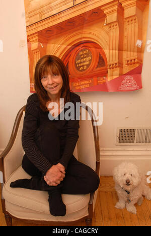 Feb 06, 2008 - Sacramento, California, USA - CARA BLACK, along with Kipper a 6 year-old Coton De Tuear at her home in San Francisco. Cara has written a series of thrillers set in Paris, France.(Credit Image: © Michael Allen Jones/Sacramento Bee/ZUMA Press) RESTRICTIONS: * USA Tabloids Rights OUT * Stock Photo