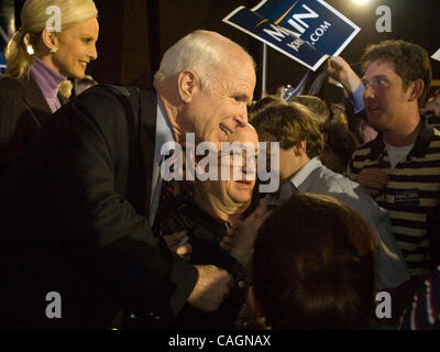 Feb 02, 2008 - Marietta, Georgia, USA - Sen. JOHN McCAIN and his wife CINDY talk with supporters and pose for photos after a rally in Cobb County, Ga. on Saturday, Feb. 2, 2008. (Credit Image: © Timothy L. Hale/ZUMA Press) Stock Photo