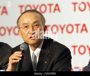 Newly-built Toyota plant in the St.Petersburg suburbs of Shushary, December 21, 2007. Grand opening ceremony : President of Toyota Motor Corporation Katsuaki Watanabe (l) Stock Photo