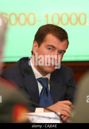 First vice premier Dmitri Medvedev visits Russian Defence Ministry Office to meet with top military commanders of Russian Armed Forces Stock Photo