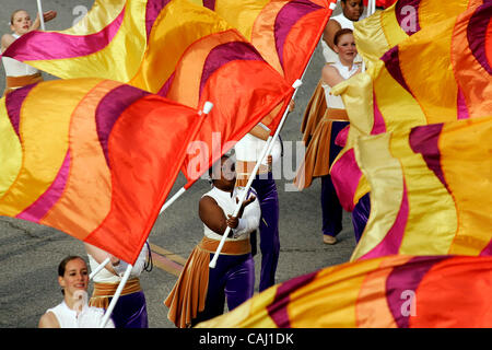 Jan 01, 2008 - Pasadena, CA, USA -  Colorful flag team during the 2008 Tournament of Roses Parade on New Years Day. It is the 119th Rose Parade in Pasadena, California.  Photo by Jonathan Alcorn/ZUMA Press. © Copyright 2007 by Jonathan Alcorn Stock Photo