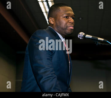 Jan.6, 2011 - Las Vegas, Nevada, USA - FIFTY CENT at the 2011 Consumer Electronics Show.(Credit Image: © Brian Cahn/ZUMAPRESS.com) Stock Photo