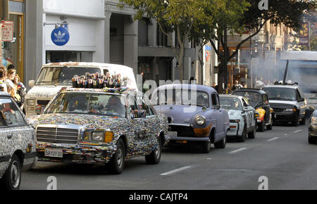 The Art Cars make their way along Telegraph Avenue and continued their path through the city streets during the annual Art Car Parade on Thursday September 27, 2007 in Berkeley, Calif.  The Art Cars will be in the How Berkeley Can You Be? Festival, which will be held on Sunday.  (Gregory Urquiaga/Co Stock Photo