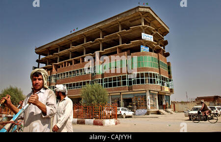 Oct 02, 2007 - Khost, Afghanistan - A new building under-construction towers over the city of Khost. In the past six months, $18 million dollars of aid has been funneled into the province. (Credit Image: © Andrew Craft/The Fayetteville Observer/ZUMA Press) Stock Photo