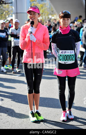 (L to R) Jessica Michibata, Misako Yasuda, MARCH 11, 2011 - Marathon : Nagoya Women's Marathon 2012 Start & Goal at Nagoya Dome, Aichi, Japan. (Photo by Jun Tsukida/AFLO SPORT)[0003] Stock Photo