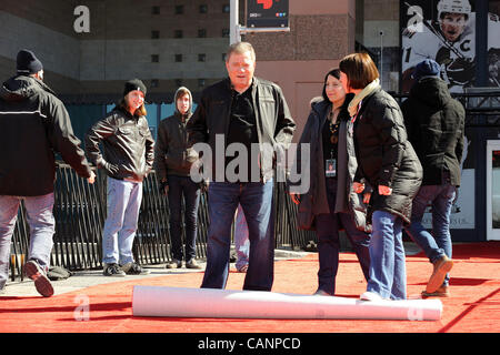 March 31, 2012 - Toronto, Canada - Actor William Shatner, host of The 2012 JUNO Awards Broadcast, rolls out the red carpet at Scotibank Place. Stock Photo