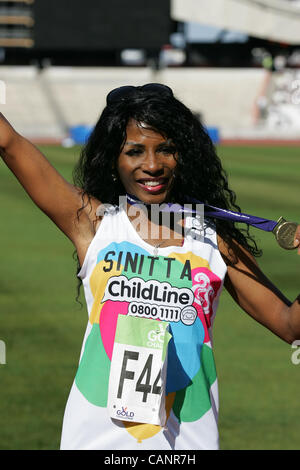 Sinitta at the Gold Challenge Olympic Stadium Event held at the Olympic Park in Stratford in London Stock Photo