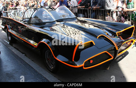 THE BATMOBILE ADAM WEST HONORED WITH A STAR ON THE HOLLYWOOD WALK OF FAME HOLLYWOOD LOS ANGELES CALIFORNIA USA 05 April 2012 Stock Photo