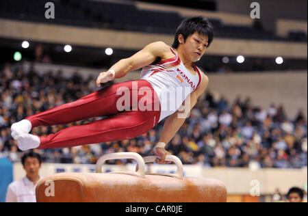 Koji Yamamuro (JPN), APRIL 8, 2012 - Artistic gymnastics : The 66nd All Japan Gymnastics Championship Individual All-Around , Men's Individual 2nd day at 1st Yoyogi Gymnasium, Tokyo, Japan. (Photo by Jun Tsukida/AFLO SPORT) [0003] Stock Photo