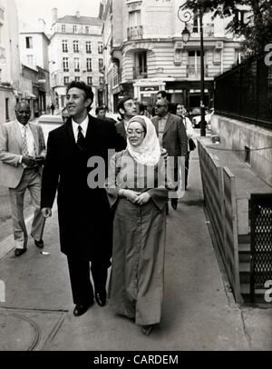 Oct. 20, 1962 - Paris, France - BEN BELLA was the founder of the 'Front de Liberation Nationale' and was arrested an imprisoned by the French in 1956-1962, while in prison he was elected the vice-premier of the Algerian Provisional Government. PICTURED: President Ben Bella walking through Paris with Stock Photo