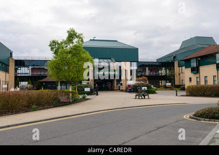 Main entrance of Antrim Area Hospital Stock Photo