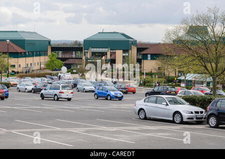 Car parking at Antrim Area Hospital Stock Photo