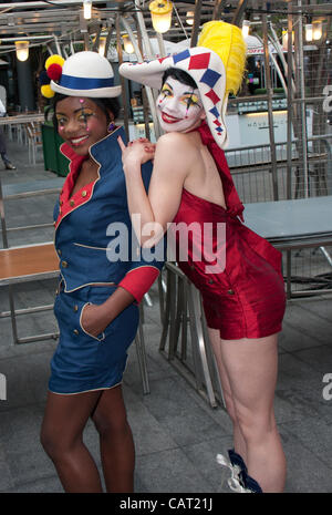 Models wearing clothes by Playsuit Parlour at the London Alternative Fashion Week 2012 Stock Photo