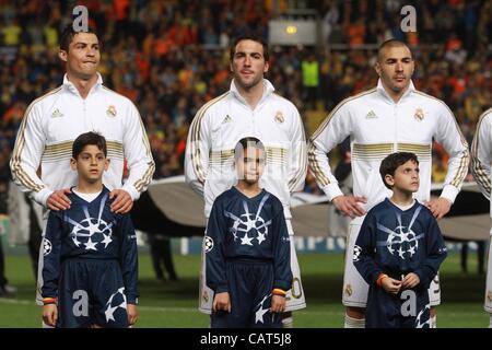 Real players during the UEFA Champions League quarter final match between Apoel and Real Madrid at GSP stadium on 27th of March in Nicosia, Cyprus Stock Photo