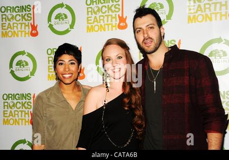 Nikki Jean, Tarra Layne, Ryan Star in attendance for Third Annual Origins Rocks Earth Month Concert, Webster Hall, New York, NY April 18, 2012. Photo By: Desiree Navarro/Everett Collection Stock Photo