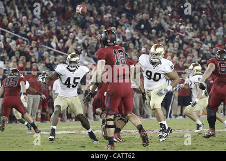 Nov. 26, 2011 - Palo Alto, California, USA - Stanford Cardinal quarterback Andrew Luck (12). The Notre Dame Fighting Irish was dominated by the Stanford Cardinal for their last regular season game of the 2011 season.  Photo By Aaron Suozzi (Credit Image: © Aaron Souzzi/ZUMAPRESS.com) Stock Photo