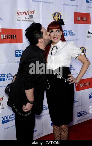 Destin Pfaff, Rachel Federoff at arrivals for 2nd Annual Block Party on Wisteria Lane Benefit for Cystic Fibrosis Foundation, Universal Studios Lot, Los Angeles, CA April 21, 2012. Photo By: Michael Germana/Everett Collection Stock Photo