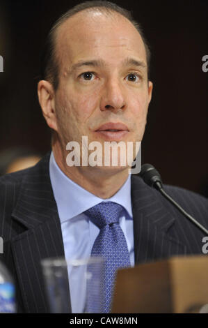 April 17, 2012 - Washington, DC, U.S. - ANTHONY ROMERO, executive director of the American Civil Liberties Union, testifies before the U.S. Senate Judiciary Committee in a hearing on a bill to help end racial profiling. (Credit Image: © Jay Mallin/ZUMAPRESS.com) Stock Photo