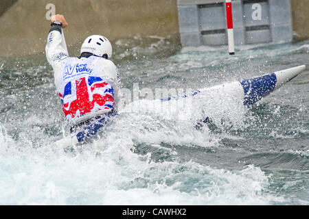 David Florence, silver medalist in Canoe 1 last olympics. The British Olympic Association (BOA) announce the first group of athletes nominated by British Canoeing for selection to Team GB from the sport of canoe slalom for the London 2012 Olympic Games  Lee Valley White Water Centre Station Road, Wa Stock Photo