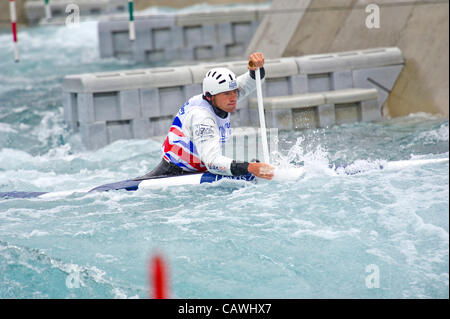 David Florence, silver medalist in Canoe 1 last olympics. The British Olympic Association (BOA) announce the first group of athletes nominated by British Canoeing for selection to Team GB from the sport of canoe slalom for the London 2012 Olympic Games  Lee Valley White Water Centre Station Road, Wa Stock Photo