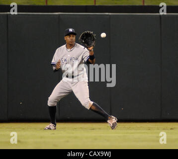 May 1, 2012 - Arlington, Texas, USA - April 25, 2012. Arlington, Tx. USA. New York Yankees Curtis Granderson as they play the Texas Rangers in a Major League Baseball game at the Ballpark in Arlington, Texas. (Credit Image: © Ralph Lauer/ZUMAPRESS.com) Stock Photo