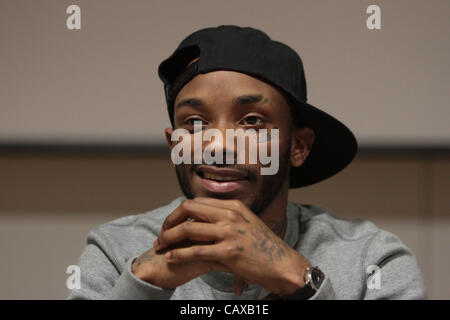 RnB artist Angel attends a Mtaala School fund raising competition at Haverstock Secondary School in North London, United Kingdom to raise money for a new school building in Uganda,Tuesday May 1 2012 Stock Photo