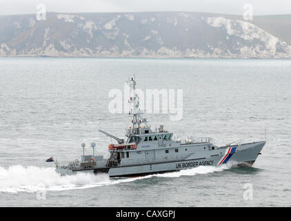 UK Border Agency Customs Cutter off the coast of England, UK Stock Photo