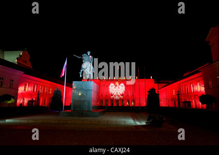 Warsaw, Poland. 03 May, 2012. The Palace of The President of Poland in Warszawa on the national holiday 2012. Stock Photo