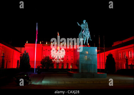 Warsaw, Poland. 03 May, 2012. The Palace of The President of Poland in Warszawa on the national holiday 2012. Stock Photo