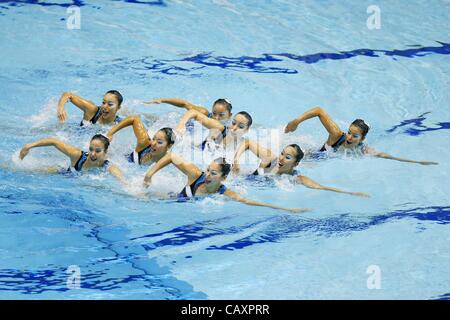 Japan National team (JPN), MAY 4, 2012 - Synchronized Swimming : Japanese Synchronized Swimming team perform during the Japan Synchronised Swimming Championships Open 2012, team technical routine at Tatumi International pool in Tokyo, Japan. (Photo by Yusuke Nakanishi/AFLO SPORT) [1090] Stock Photo