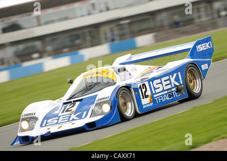 5th May 2012, Donington Park Racing Circuit, UK.  The 1984 Porsche 956 of Russell Kempnich at the Donington Historic Festival Stock Photo