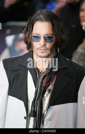 London, UK, 09/05/2012: Johnny Depp attends the Dark Shadows - UK film premiere at the The Empire, Leicester Square. Stock Photo