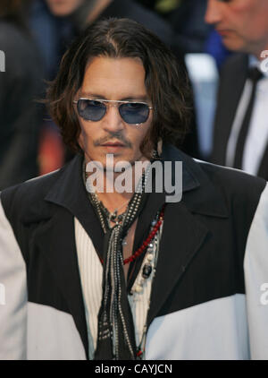 London, UK, 09/05/2012: Johnny Depp attends the Dark Shadows - UK film premiere at the The Empire, Leicester Square. Stock Photo
