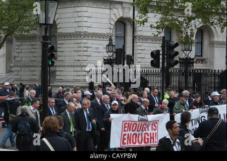London, UK - 10th May 2012 - Members of the police federation held a march in London to demonstrate against funding cuts. Stock Photo