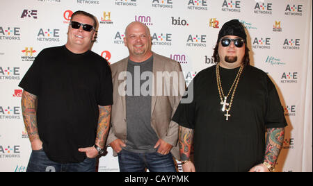 May 9, 2012 - New York, New York, U.S. - Reality personalities COREY HARRISON, RICK HARRISON and AUSTIN 'CHUMLEE' RUSSELL attend the A+E Networks 2012 Upfront held at Lincoln Center. (Credit Image: © Nancy Kaszerman/ZUMAPRESS.com) Stock Photo