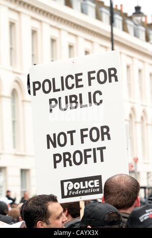 Around 40,000 British Police officers join the 400,000 public sector workers for a day of action in the streets of London protesting against the government austerity programme. London May 10 2012 Stock Photo