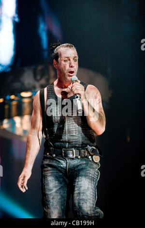 The German industrial metal band Rammstein performed their only California stop on their Made In Germany 2012 tour at the Honda Center in Anaheim on May 17, 2012.  © Daniel Knighton/ZUMA Press Stock Photo