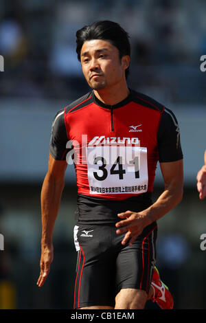 Shingo Suetsugu,  MAY 19, 2012 - Athletics :  The 54th East Japan Industrial Athletics Championship  Men's 100m  at Kumagaya Sports Culture Park Athletics Stadium, Saitama, Japan.  (Photo by YUTAKA/AFLO SPORT) [1040] Stock Photo