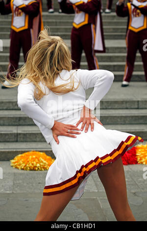 London, UK. Sunday 20th May 2012. USC Marching Trojans from the University of Southern California in Trafalgar Square, London. Stock Photo