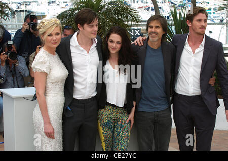 May 23, 2012 - Cannes, France - CANNES, FRANCE - MAY 23: (L-R) Actors Kirsten Dunst, Sam Riley, Kristen Stewart, director Walter Salles and actor Garret Hedlund attend the 'On The Road' Photocall during the 65th Annual Cannes Film Festival at Palais des Festivals on May 23, 2012 in Cannes, France. ( Stock Photo